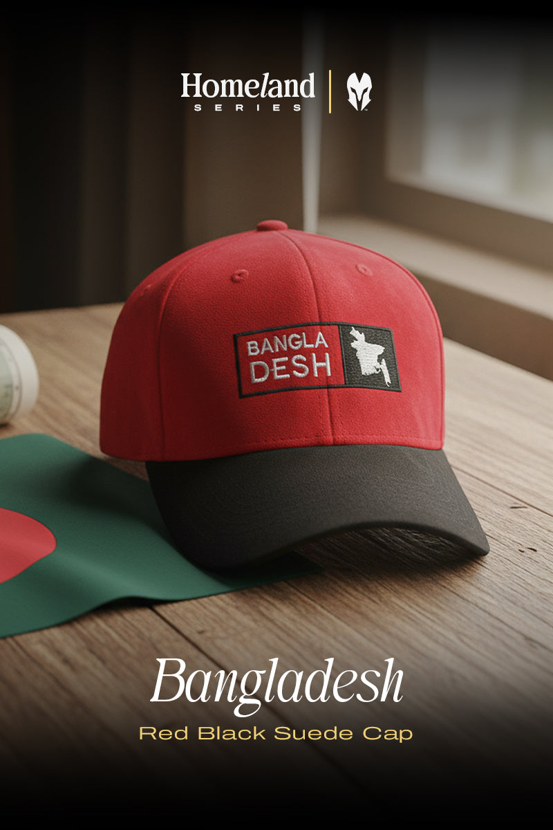 HEAD GEAR BANGLADESH RED BLACK SUEDE CAP
