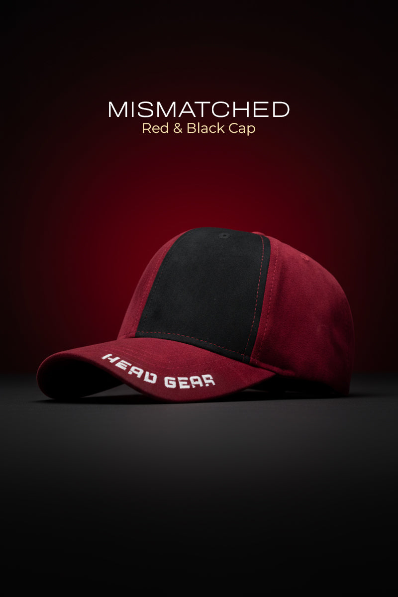 HEAD GEAR MISMATCHED RED AND BLACK CAP