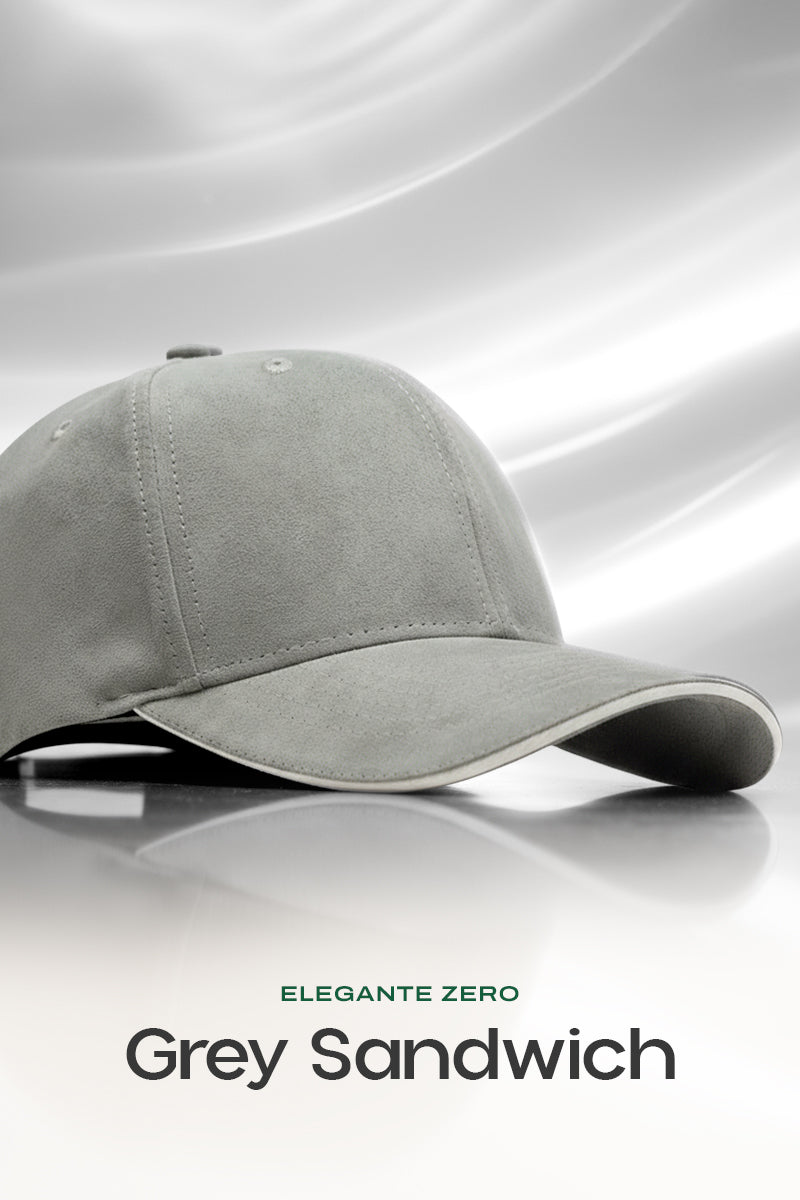 HEAD GEAR ELEGANTE ZERO GREY SANDWICH CAP (NO LOGO)