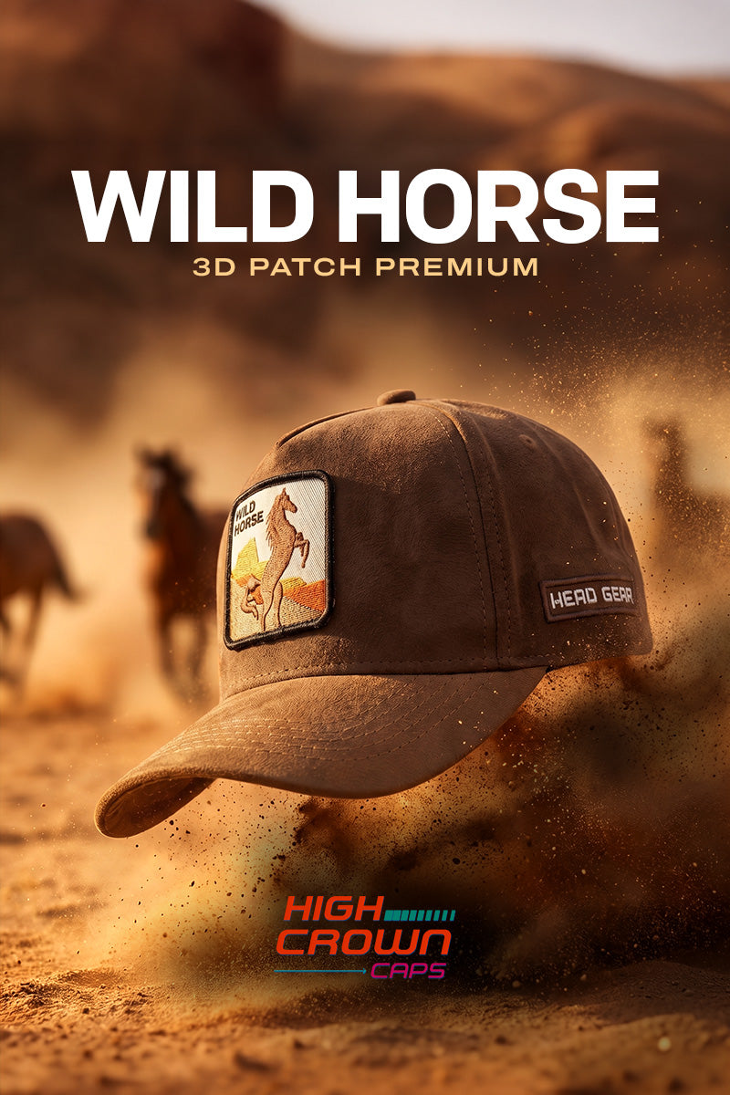 HEAD GEAR WILD HORSE 3D PATCH PREMIUM HIGH CROWN CAP