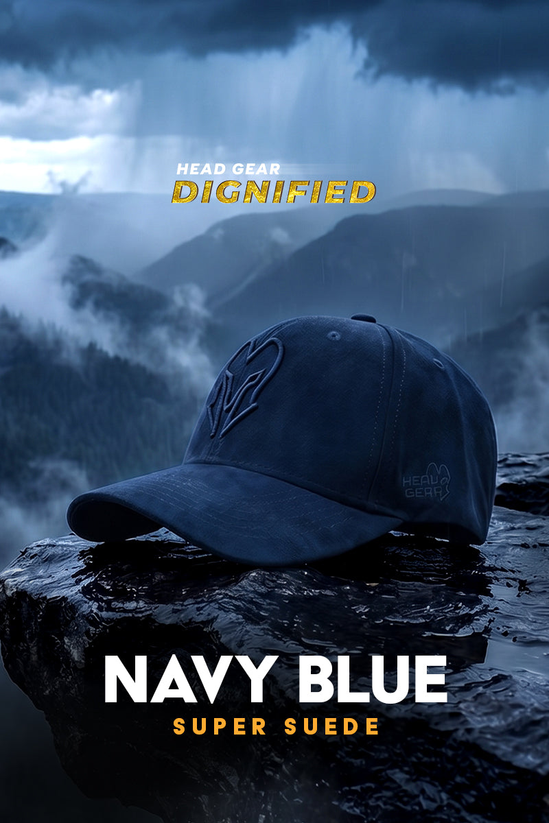 HEAD GEAR NAVY BLUE SUPER SUEDE CAP