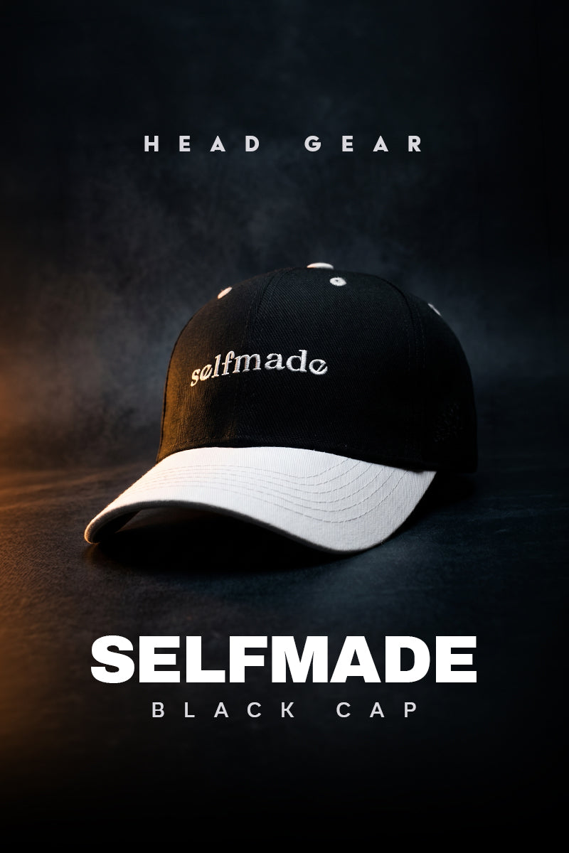 HEAD GEAR SELFMADE BLACK CAP