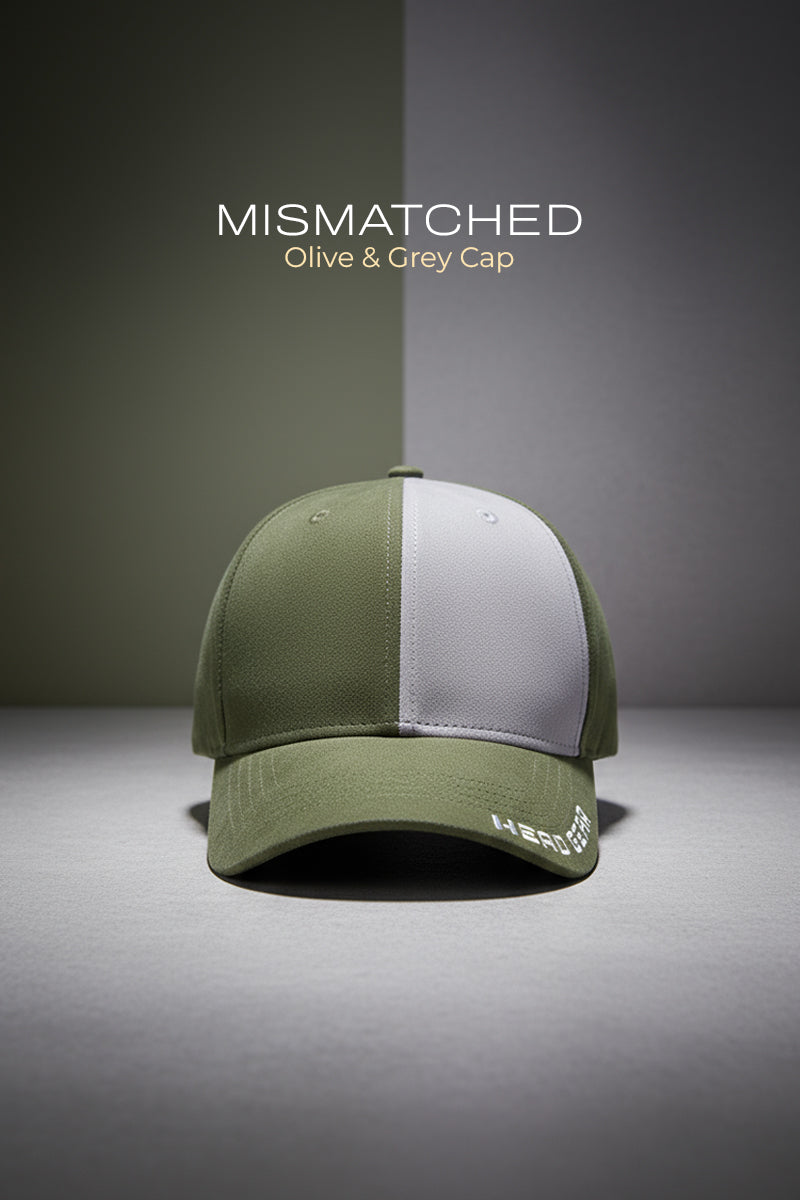 HEAD GEAR MISMATCHED OLIVE AND GREY CAP