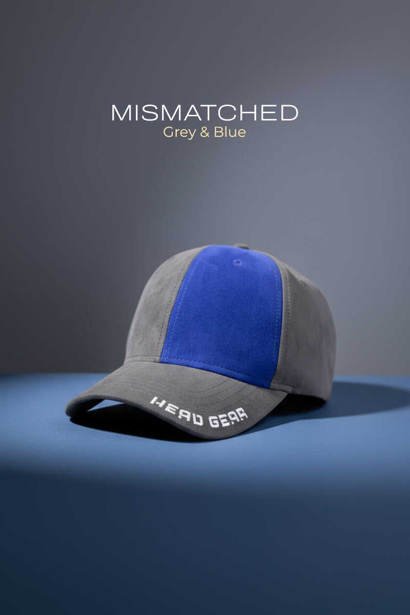 HEAD GEAR MISMATCHED GREY AND BLUE CAP