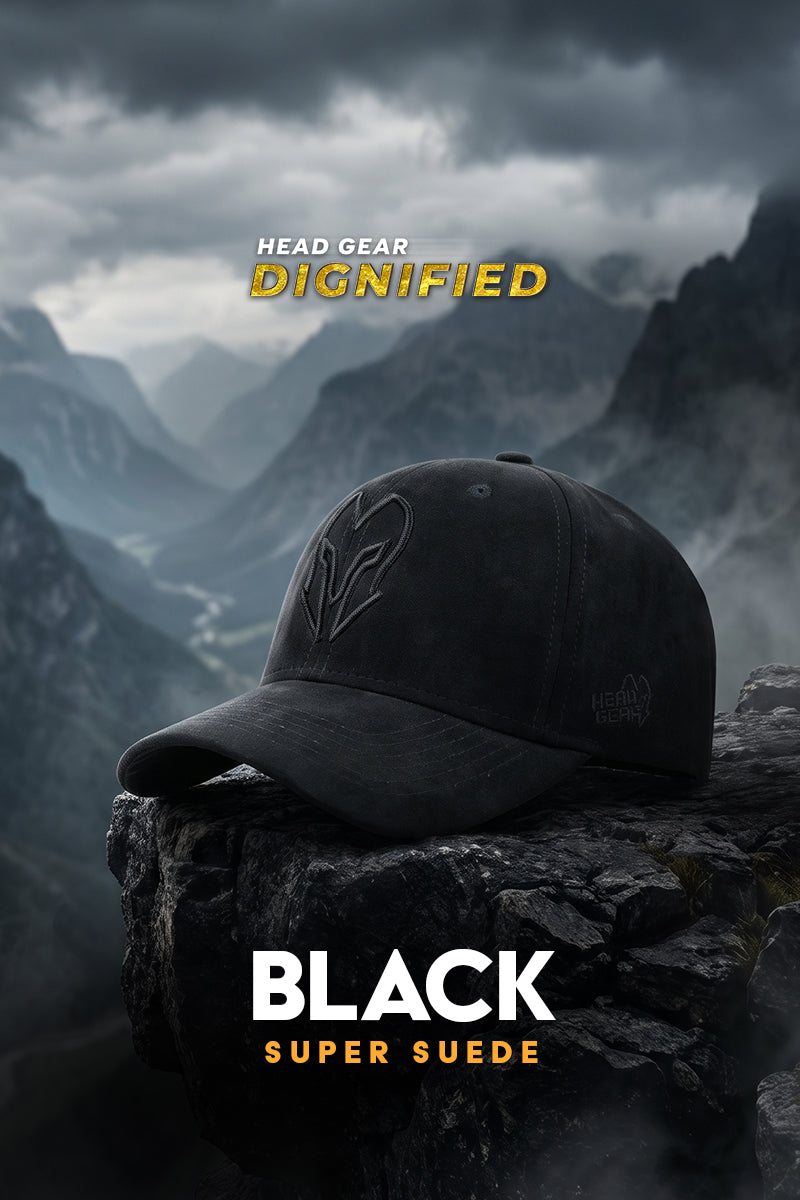 HEAD GEAR BLACK SUPER SUEDE CAP