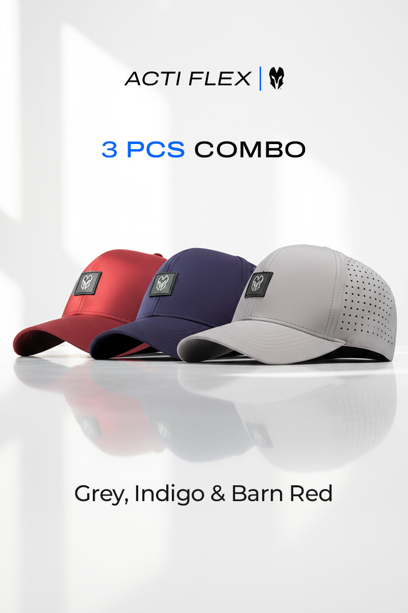 3 PCS COMBO OF GREY, INDIGO AND BARN RED ACTI FLEX