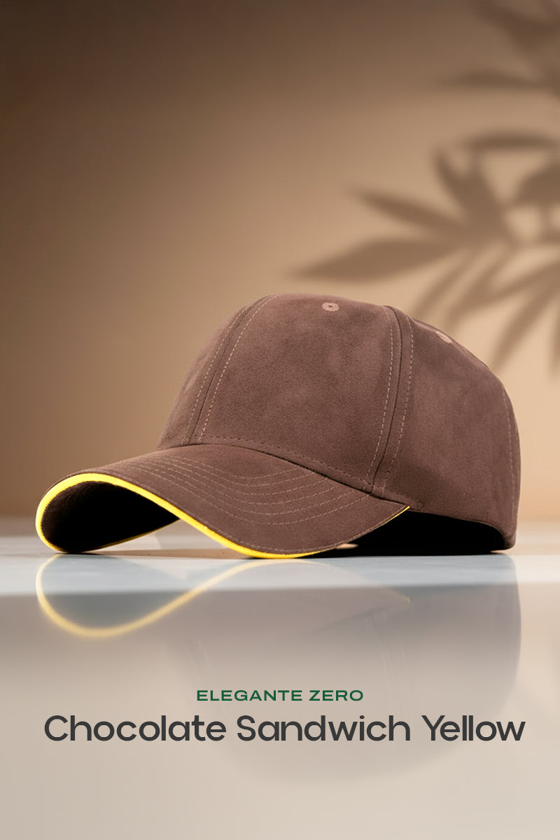 HEAD GEAR ELEGANTE ZERO CHOCOLATE SANDWICH YELLOW CAP (NO LOGO)