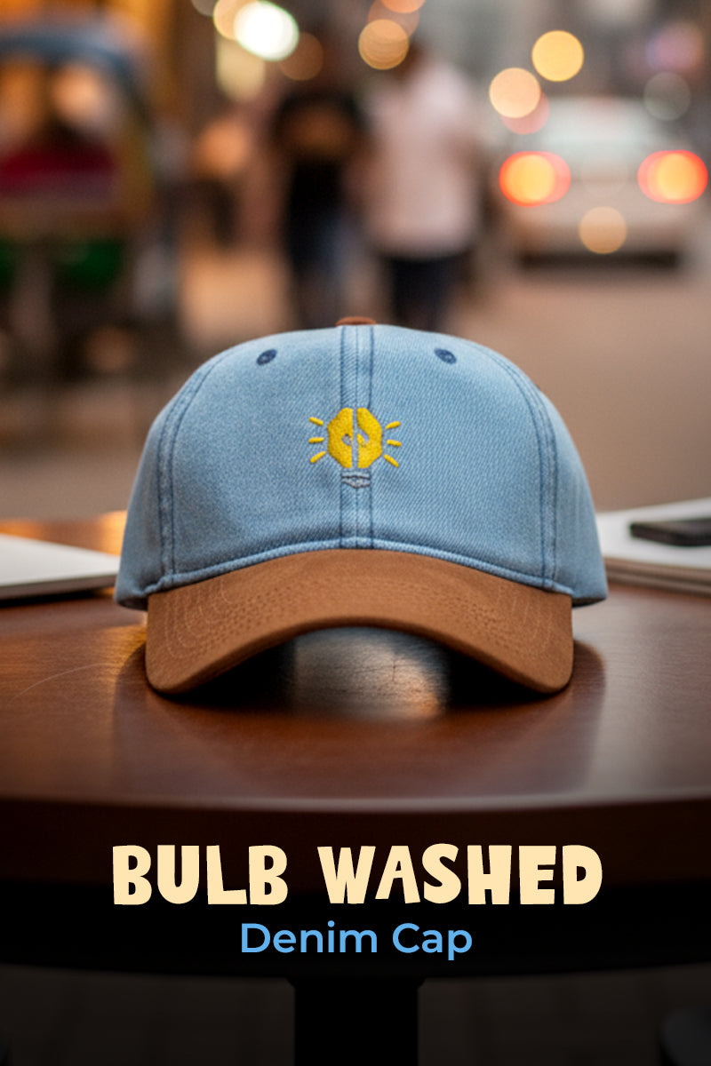 HEAD GEAR BULB WASHED DENIM CAP