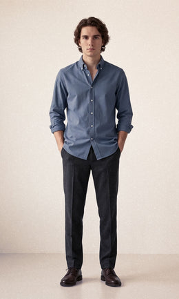 FOUNDER'S SOLID SHIRT - DARK SKY BLUE