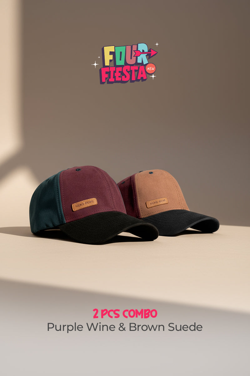 2 PCS COMBO OF PURPLE WINE AND BROWN SUEDE FOUR FIESTA