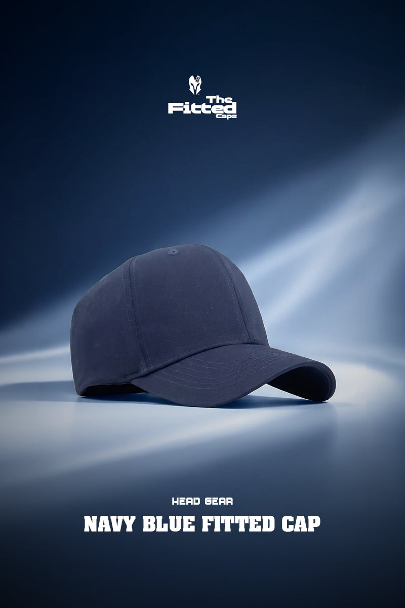 HEAD GEAR SOLID NAVY BLUE FITTED CAP