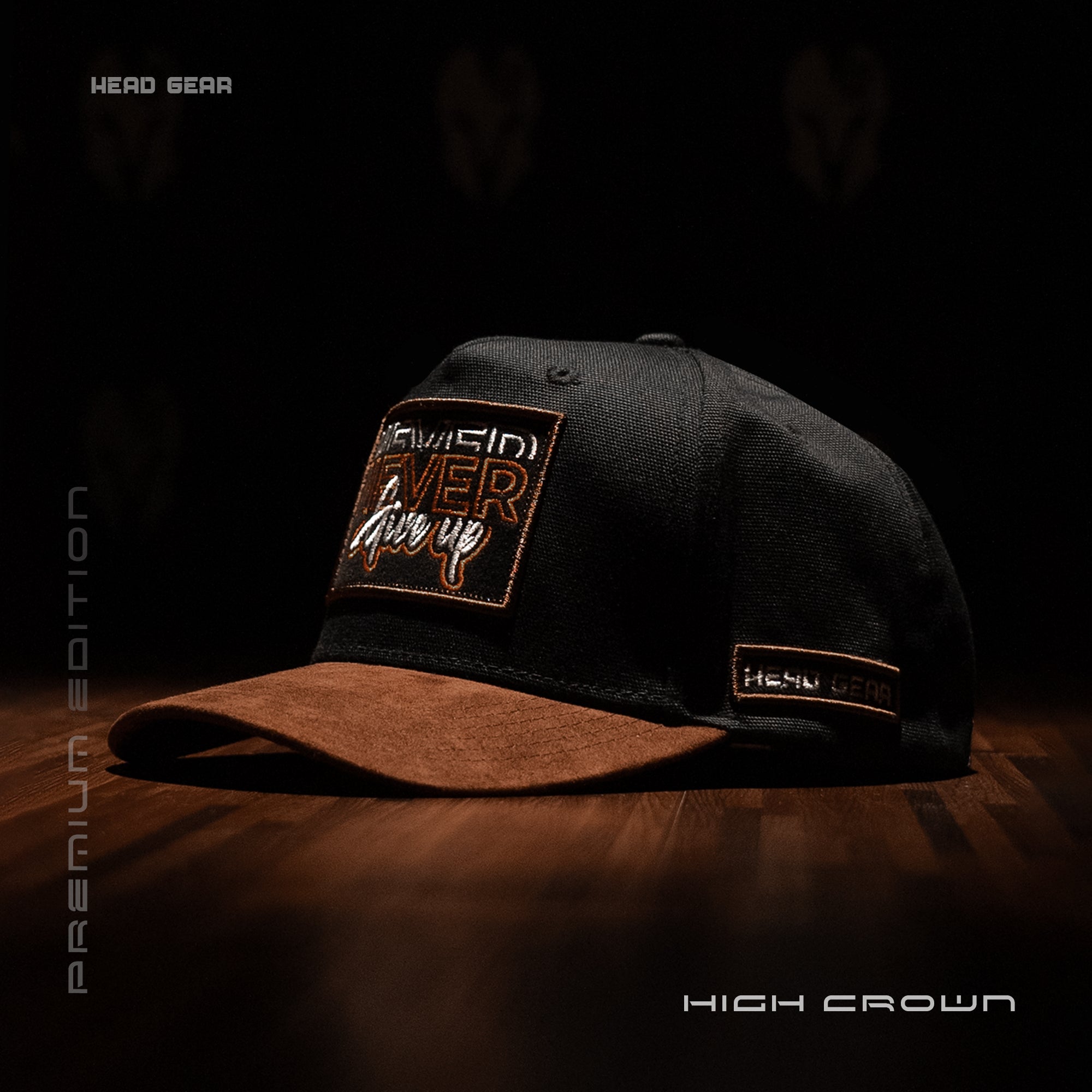 HEAD GEAR NEVER GIVE UP HIGH CROWN CAP