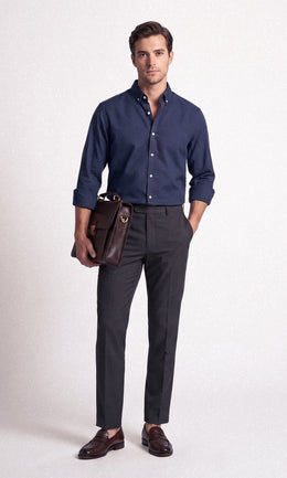 FOUNDER'S SOLID SHIRT - NAVY BLUE