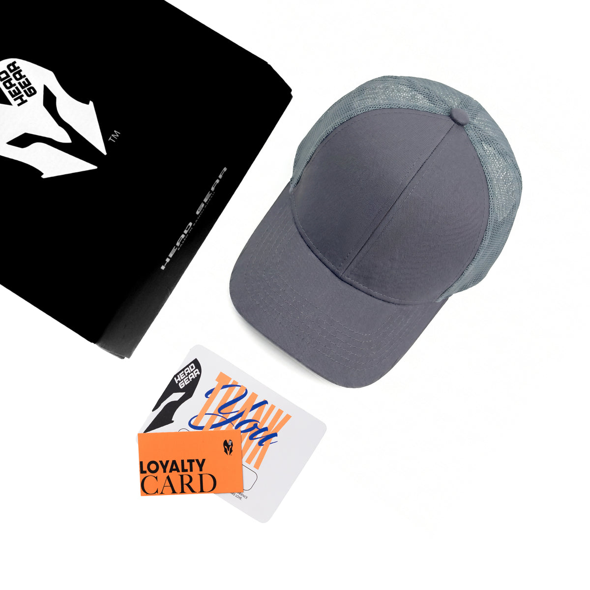 HEAD GEAR SOLID GREY TRUCKER CAP