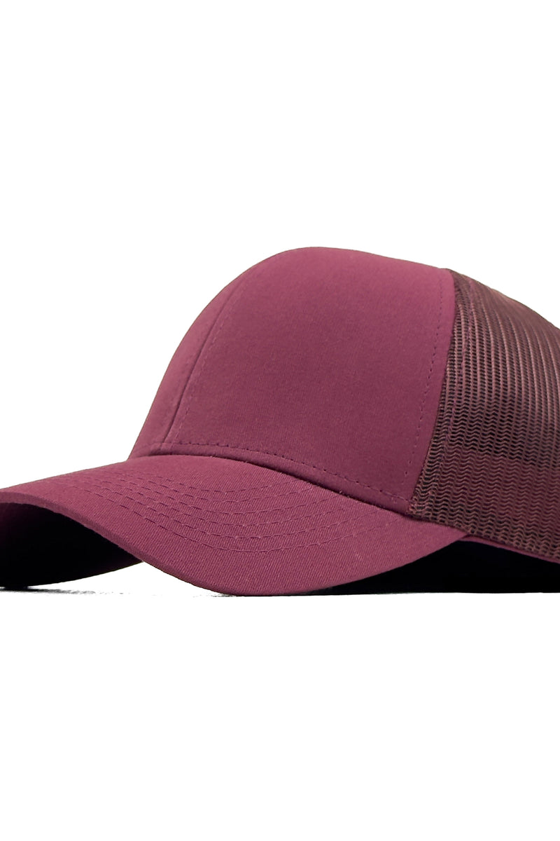 HEAD GEAR SOLID MAROON TRUCKER CAP
