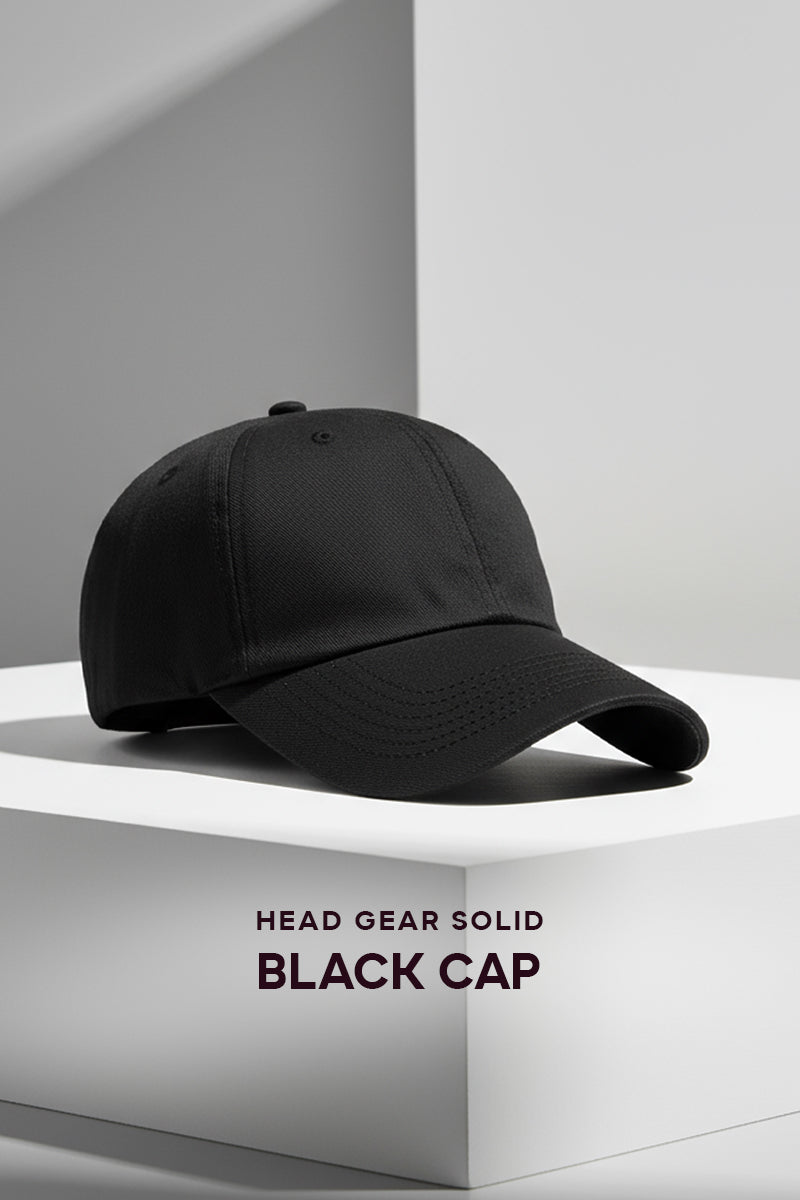 HEAD GEAR SOLID BLACK CAP