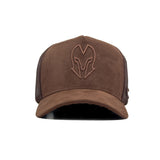 HEAD GEAR DARK CHOCOLATE SUPER SUEDE TRUCKER CAP