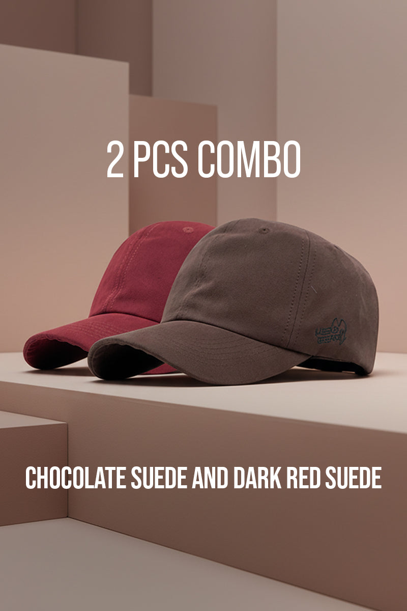 2 PCS COMBO OF CHOCOLATE AND DARK RED SUEDE