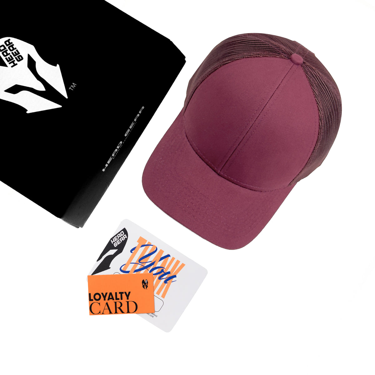 HEAD GEAR SOLID MAROON TRUCKER CAP