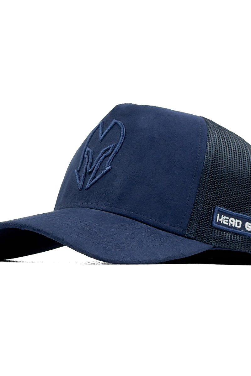 HEAD GEAR BLUE SUPER SUEDE TRUCKER CAP