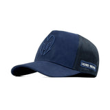 HEAD GEAR BLUE SUPER SUEDE TRUCKER CAP