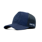 HEAD GEAR BLUE SUPER SUEDE TRUCKER CAP