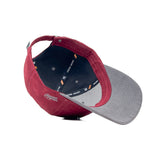 HEAD GEAR RED AND GREY REDEFINED SUEDE CAP