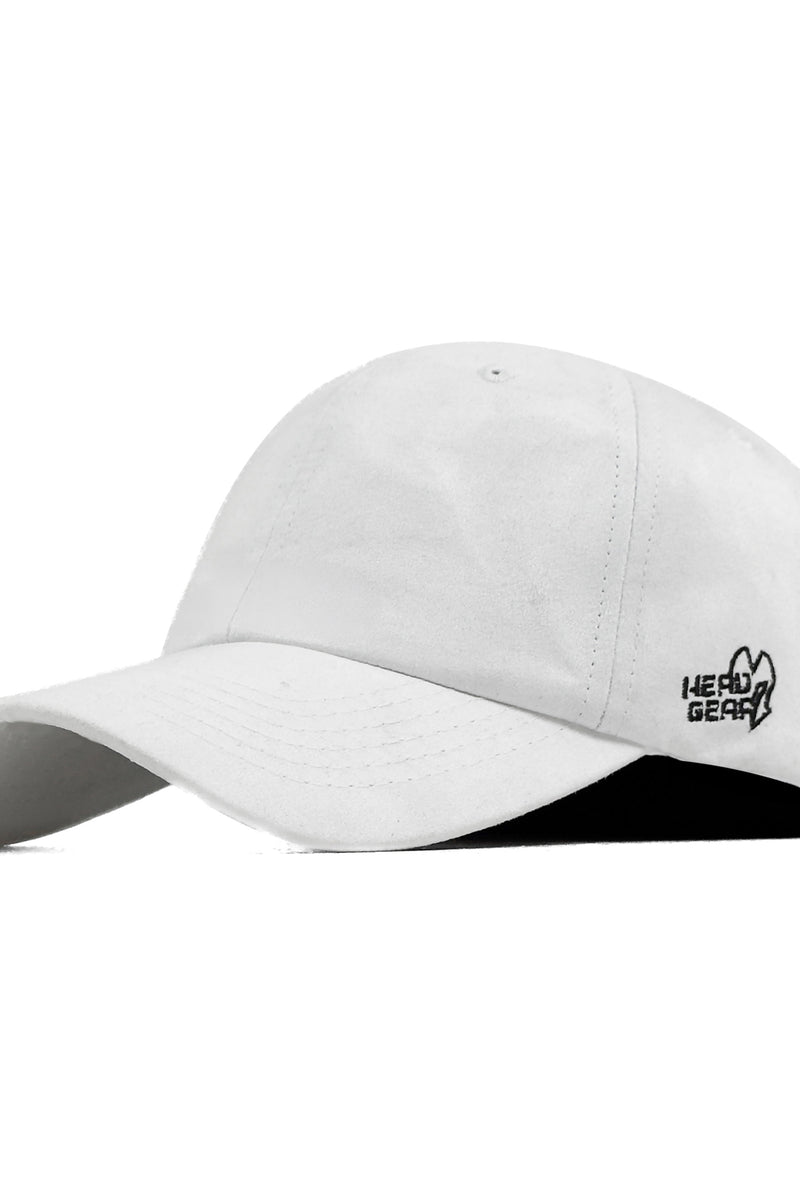 HEAD GEAR SOLID WHITE SUEDE CAP