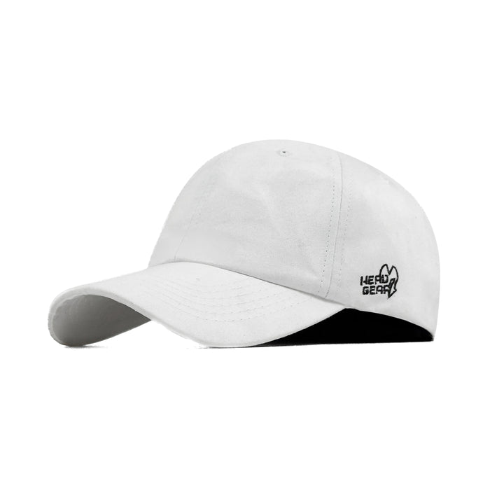 HEAD GEAR SOLID WHITE SUEDE CAP