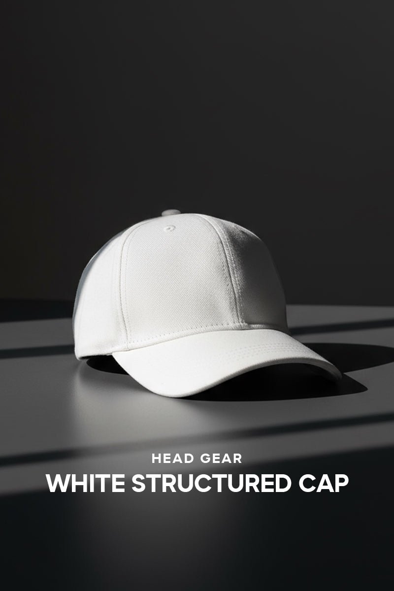 HEAD GEAR WHITE STRUCTURED CAP