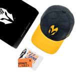 HEAD GEAR BLACK AND YELLOW REDEFINED SUEDE CAP