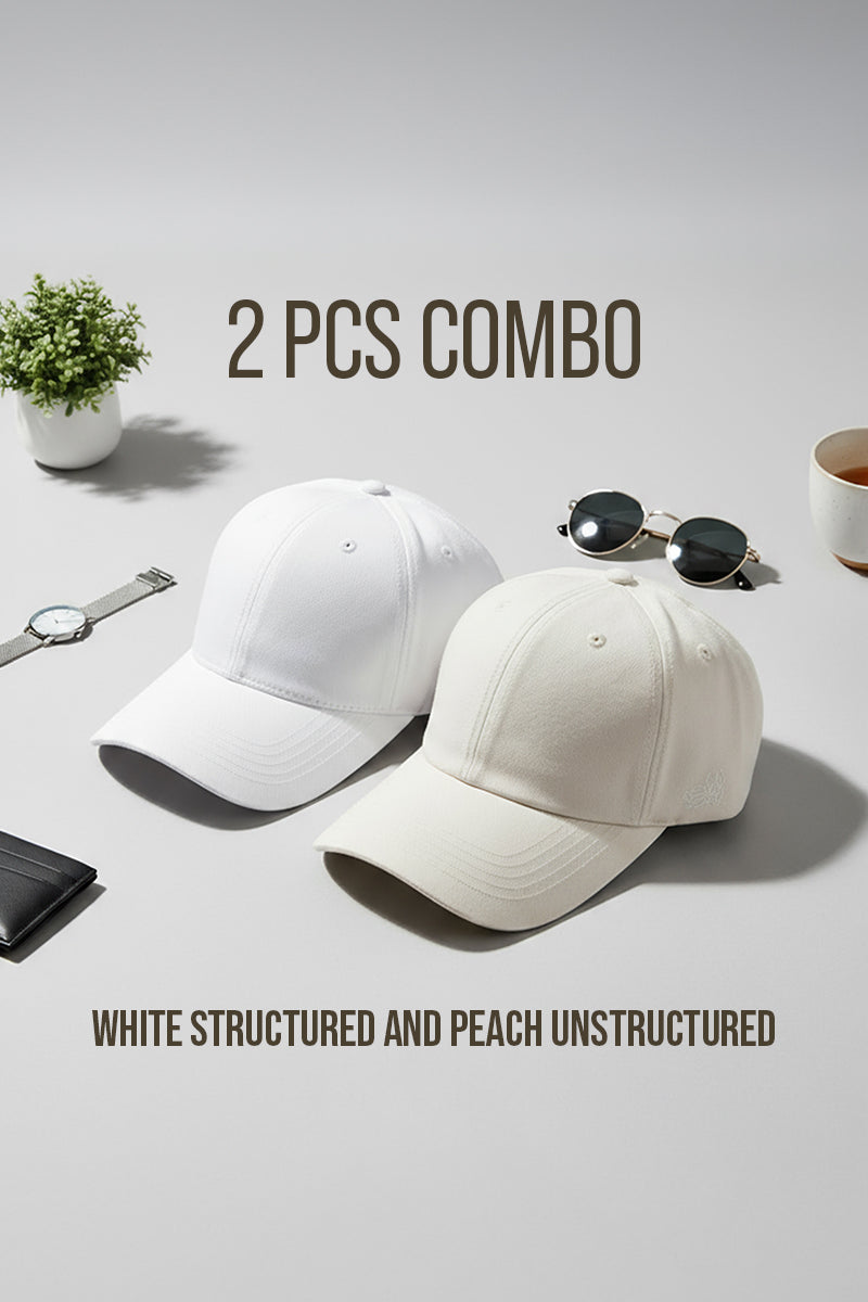 2 PCS COMBO OF WHITE STRUCTURED AND PEACH UNSTRUCTURED