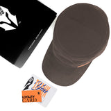 HEAD GEAR COFFEE WITH LEATHER PATCH CAPTAIN'S CAP