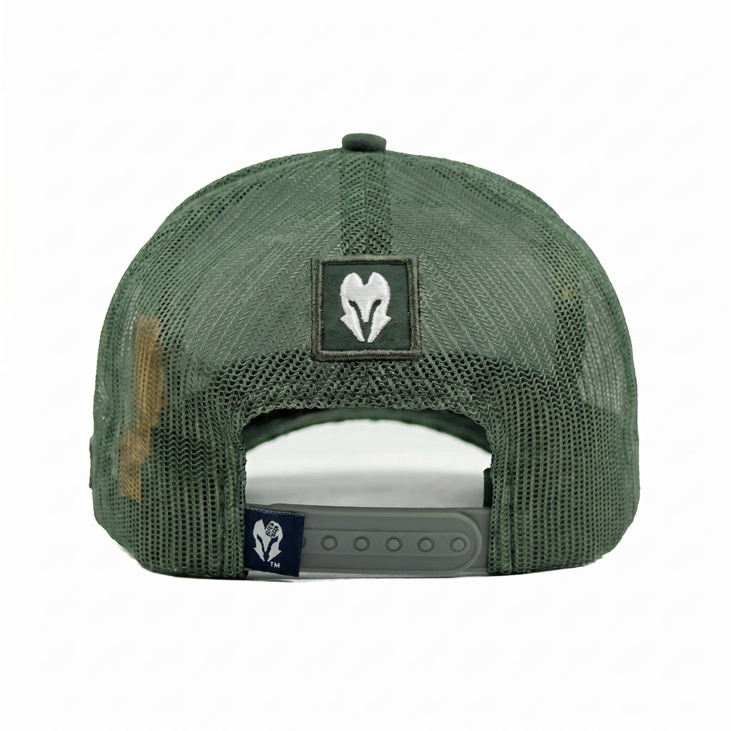 HEAD GEAR GREEN SUPER SUEDE TRUCKER CAP