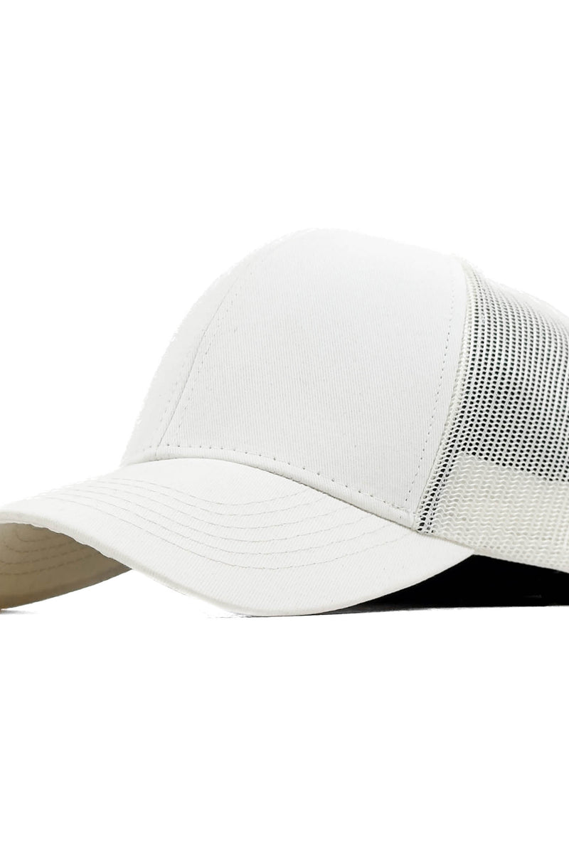 HEAD GEAR SOLID WHITE TRUCKER CAP