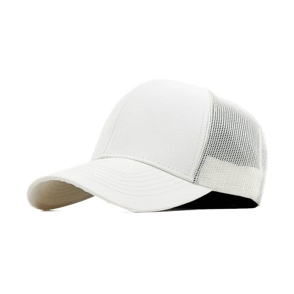 HEAD GEAR SOLID WHITE TRUCKER CAP
