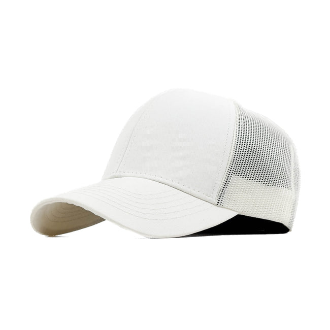 HEAD GEAR SOLID WHITE TRUCKER CAP