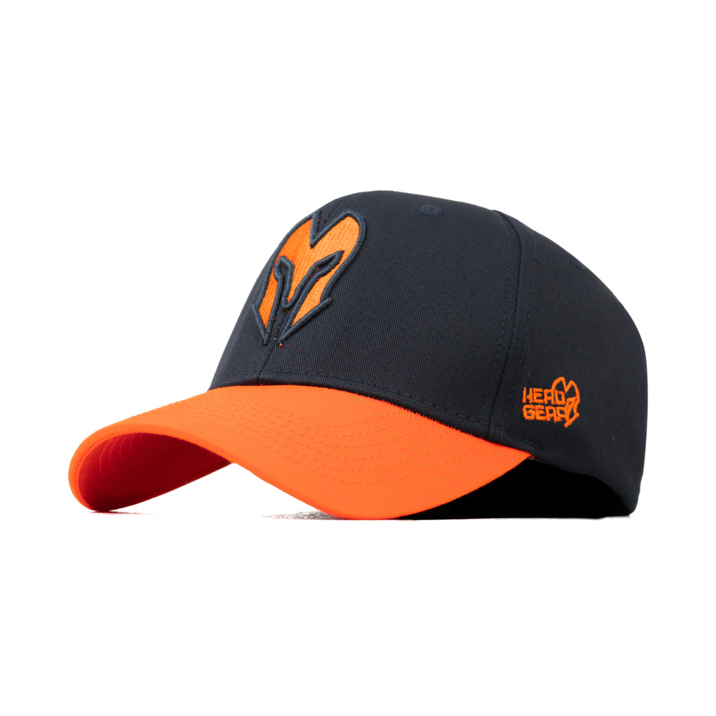 HEAD GEAR BLACK AND ORANGE REDEFINED TWILL CAP