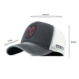 HEAD GEAR CHARCOAL WHITE DENIM TRUCKER CAP