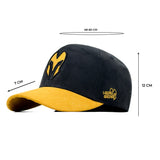 HEAD GEAR BLACK AND YELLOW REDEFINED SUEDE CAP
