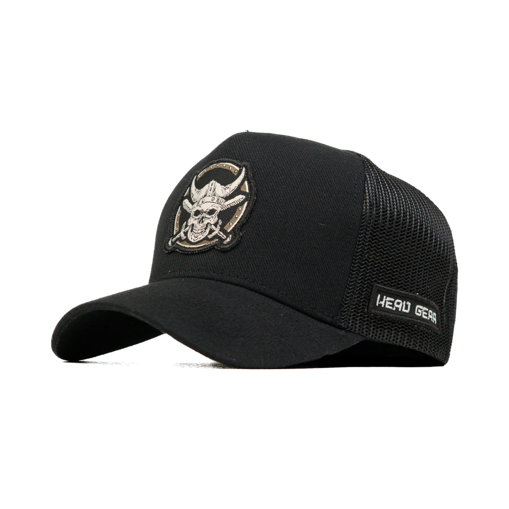 HEAD GEAR PIRATE SKULL TRUCKER CAP