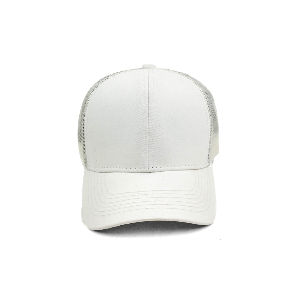 HEAD GEAR SOLID WHITE TRUCKER CAP