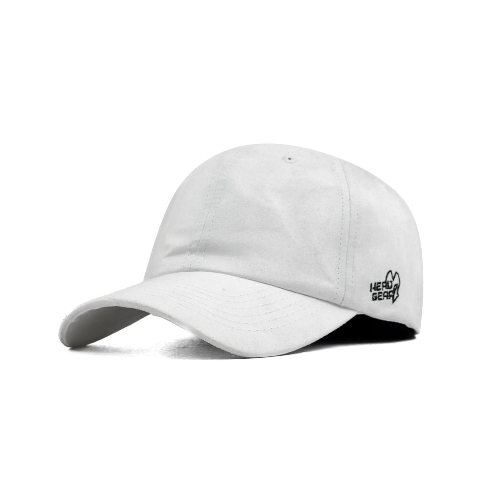 HEAD GEAR SOLID WHITE SUEDE CAP