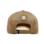 HEAD GEAR DARK BEIGE SUPER SUEDE TRUCKER CAP