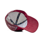 HEAD GEAR RED WINE TRUCKER LEATHER PATCH CAP