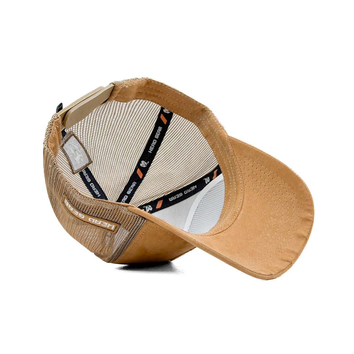 HEAD GEAR DARK BEIGE SUPER SUEDE TRUCKER CAP