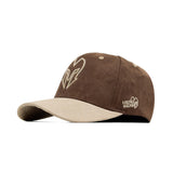 HEAD GEAR DARK BROWN AND BEIGE REDEFINED SUEDE CAP