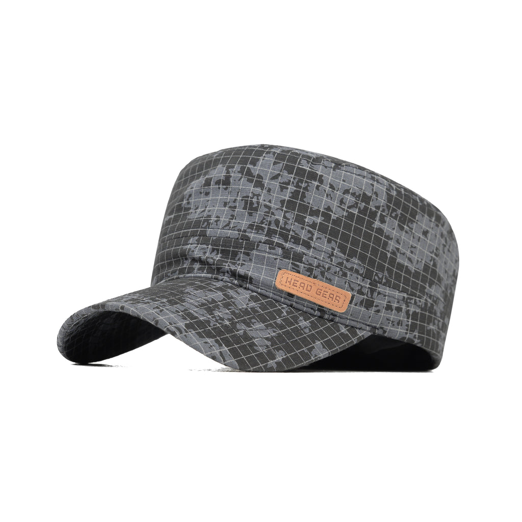 HEAD GEAR GREY WITH LEATHER PATCH CAPTAIN'S CAP