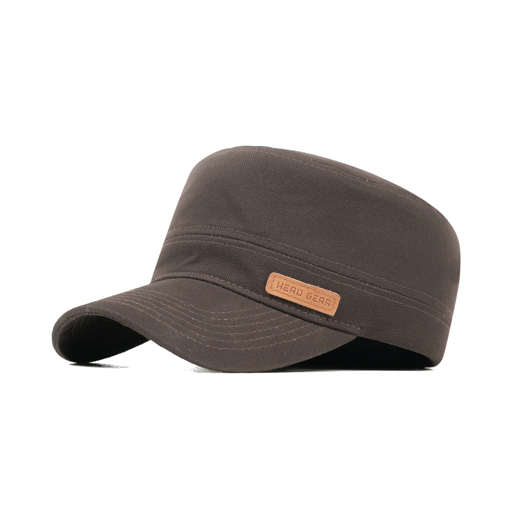HEAD GEAR COFFEE WITH LEATHER PATCH CAPTAIN'S CAP