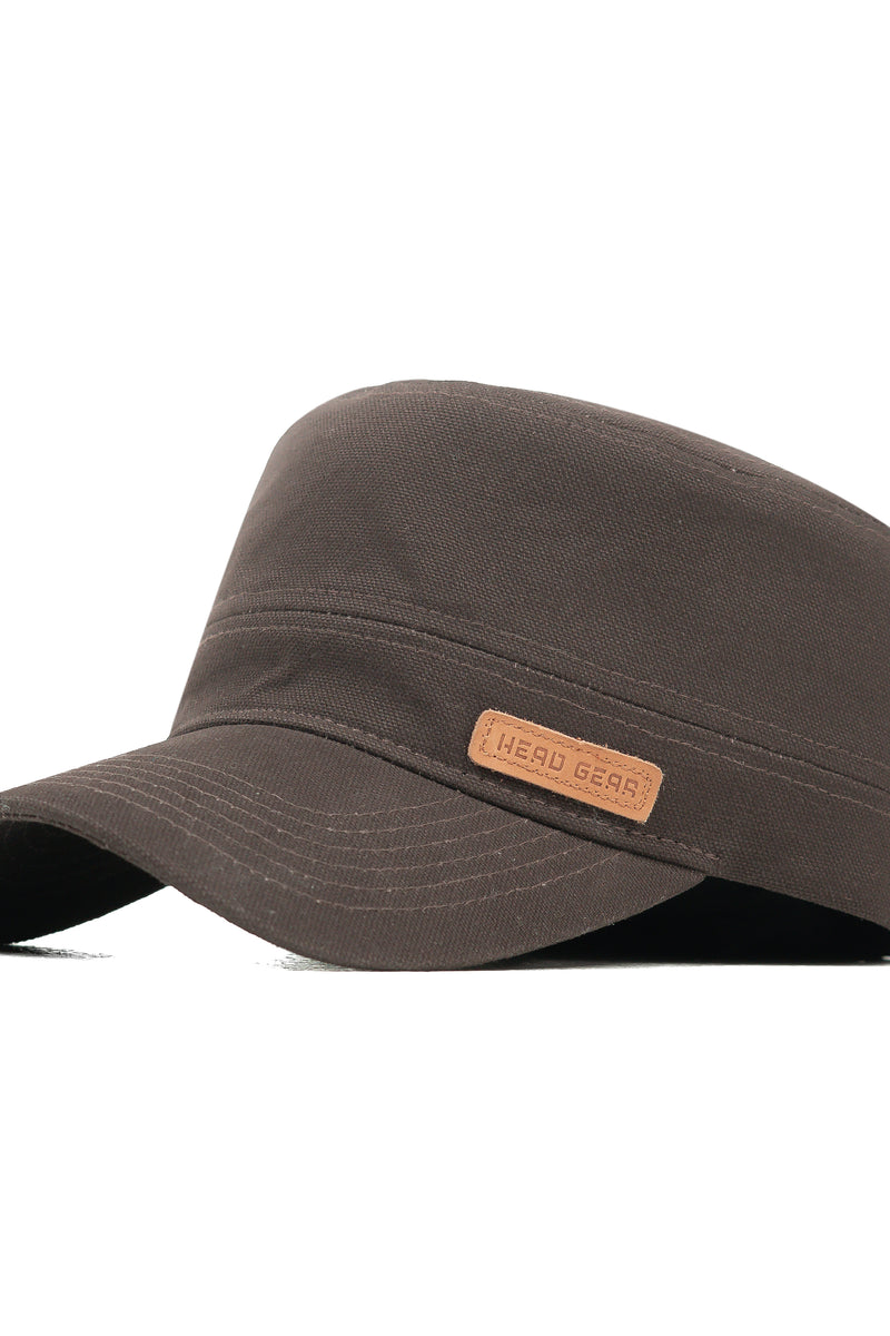 HEAD GEAR COFFEE WITH LEATHER PATCH CAPTAIN'S CAP